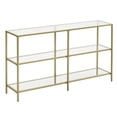 thumbnail image 4 of VASAGLE Mesa de Consola, Estante de Vidrio Templado de 3 Niveles, Marco de Metal, 30 x 130 x 73 cm, Dorado Métalico y Transparente, 4 of 6