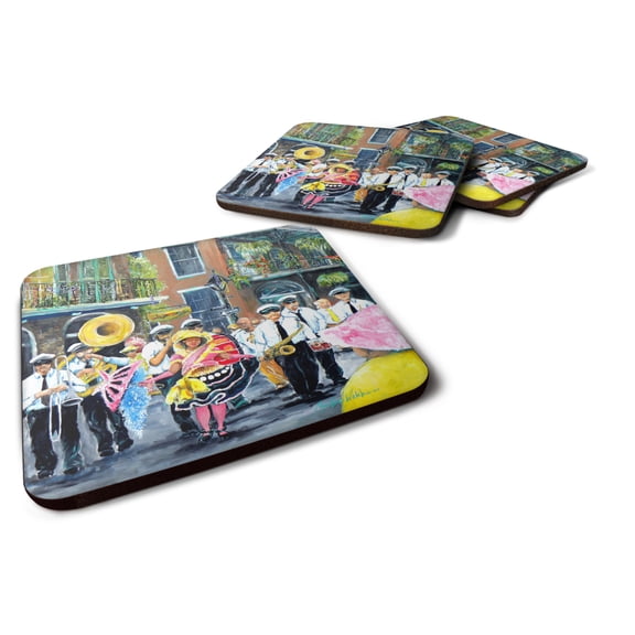 Carolines Treasures MW1328FC French Quarter Frolic Foam Coaster Set of 4 3 1/2 x 3 1/2 multicolor