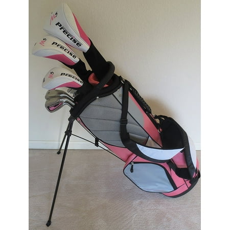 - Ladies Complete Golf Set Pink Color Driver, Fairway Wood, Hybrid, Irons, Putter, Deluxe Stand Bag Womens Graphite Shafts