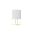 thumbnail image 2 of Planter with Stand Metal Large Decorative Floor Pot with Drainage for Living Room Office Balcony, White, 2 of 8