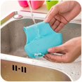 thumbnail image 3 of Juego de 2 soportes de esponja para fregadero doble, organizador de jabón para cepillos, cesta de almacenamiento de plástico para baño y cocina, azul, verde, 3 of 5
