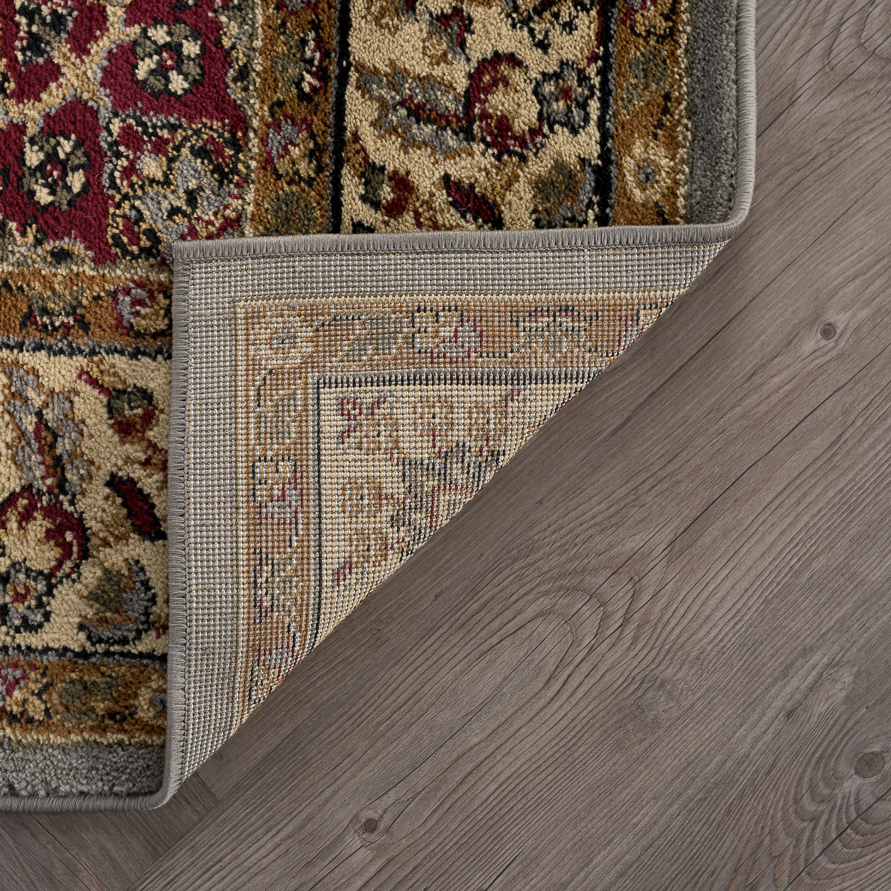 Transitional 5x7 Area Rug (5' x 7') Oriental Blue, Red Living Room Easy to Clean