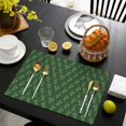thumbnail image 4 of Green Christmas Tree Pattern Summer Placemats Table Placemats Set Of 4-Linen Kitchen Washable Placemats Table Mats 11.8"x17.7" Non-Slip Heat Resistant, 4 of 6