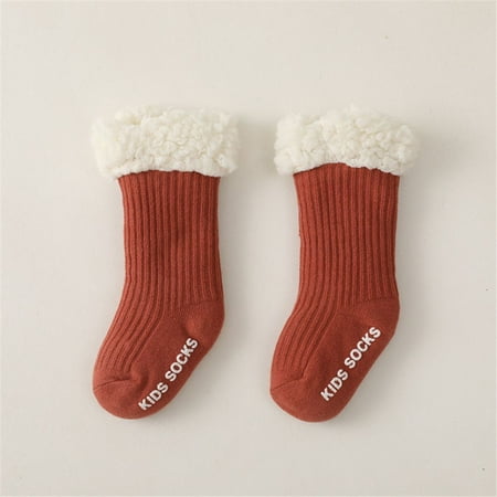 

Fashion Boy Girls Non Slip Newborn Baby Bed Sock Cotton Stocking Thicken Floor Socks Winter Warm COFFEE M