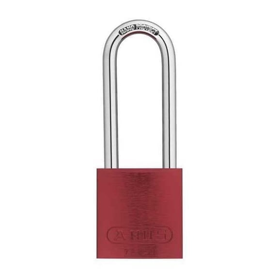 Keyed Padlock, Open, Rectangular Aluminum Body, Hardened Steel Shackle, 13/16 in W, 6 PK 15422