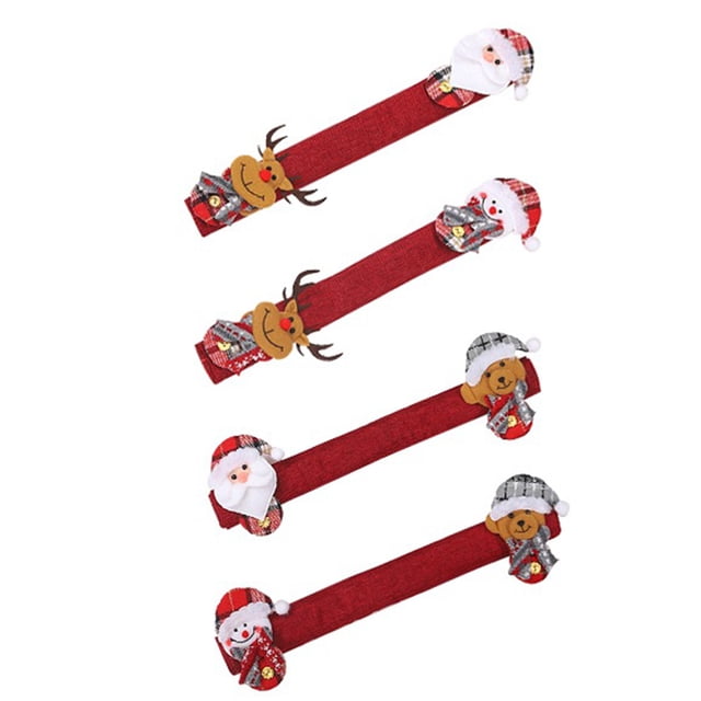 Manija de horno de microondas de Navidad, cubiertas protectoras, guantes de manija de puerta de nevera de cocina de Navidad, guantes 4 piezas Advancent HA2162-06