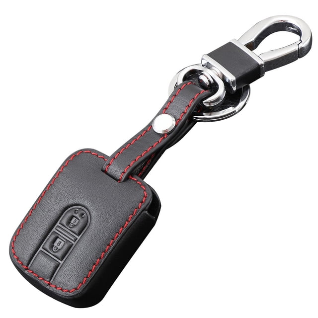 MYG Car Black Leather Remote Control Key Cover Case for Nissan Qashqai Micra Navara