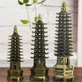 thumbnail image 3 of Estatua de bronce del metal Sunnimix Pagoda decoración del hogar, 3 of 8