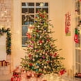 thumbnail image 5 of VIVATREES 6ft Pre-lit Artificial Christmas Tree with 330 Warm White LED Lights 797 PVC PE Branch Tips and Foldable Base Green Xmas Tree, 5 of 8