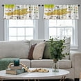 thumbnail image 4 of LALILO Kitchen Curtain Valance North America Flora And Map Rod Pocket Window Curtain 52"x 18" Set of 2, 4 of 5