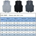 thumbnail image 5 of Men's V-Neck Suit Vests Formal Business Vest Wedding Tuxedo Light Grey Slim Fit Waistcoat 3XL, 5 of 6