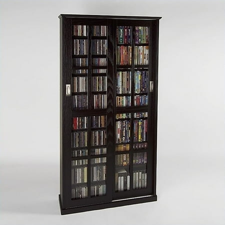 Leslie Dame 62 Double Cd Dvd Wall Media Storage Cabinet In Espresso Leslie Dame 62 Double Cd Dvd Wall Media Storage Cabinet In Espresso