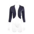 thumbnail image 4 of ALLSENSE Women's 3/4 Sleeve Open Front Bolero Shrug Cardigan, Navy Blue, Medium, 4 of 6