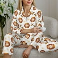 thumbnail image 6 of Sikiie Wooden Barrels With Honey Women's Long-Sleeve Shirt and Full-Length Bottom Pajama Set (s-xxl)-Large, 6 of 7