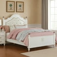 thumbnail image 4 of Bela Full Size Bed w Button Tufted Headboard-White Faux Leather, 4 of 6
