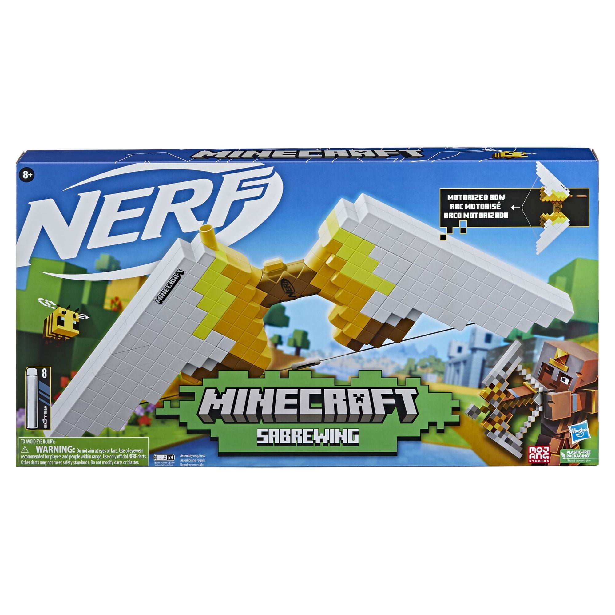 Nerf Minecraft Sabrewing Motorized Blaster Bow with 8 Elite Darts and 8-Dart Clip