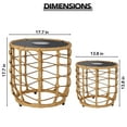 thumbnail image 4 of Outdoor Modern End Tables, Side Table Built-in Solar Lights Set of 2 for Patio, Porch, Garden, 4 of 7