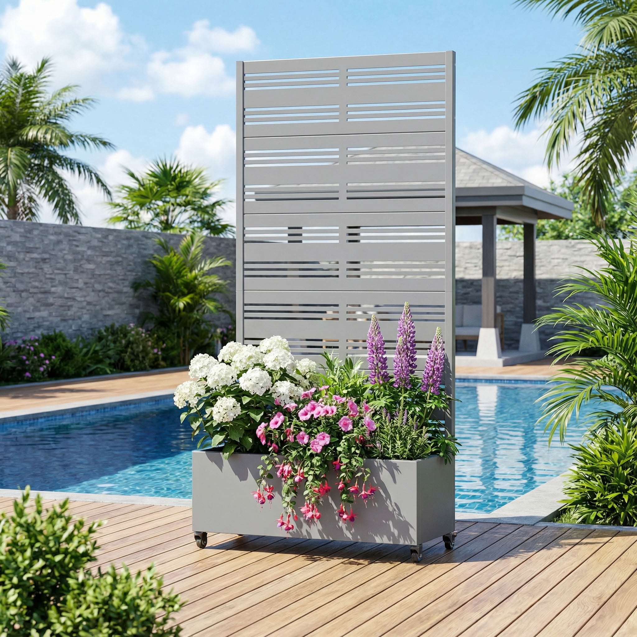 MAYEERTY 72*35in Outdoor Metal Planter Box, Durable Raised Garden Planter, Decorative Patio Planter Box for Balcony, Garden, Backyard