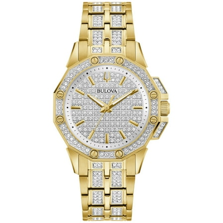 Bulova Women's Octava Gold-Tone Crystal Accented Watch - 98L302