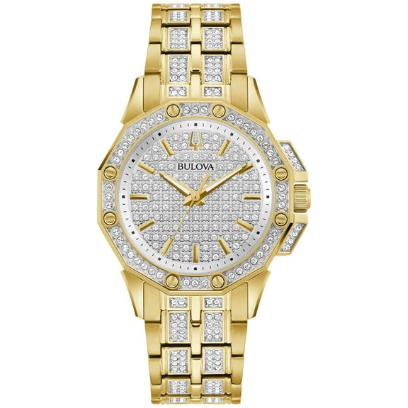 Bulova Women's Octava Gold-Tone Crystal Accented Watch - 98L302