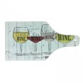 thumbnail image 1 of Wine Cutting Board, 4 Main Types of Wine with Their Names Glasses Vintage Rustic Wood Backdrop Drawing, Tempered Glass Cutting and Serving Board, Wine Bottle Shape, Multicolor, by Ambesonne, 1 of 1