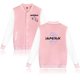 thumbnail image 2 of Moonsky K/P0p Dem 0n Hunters Fashion Women's Baseball Jacket Contrast Color Cardigan Jacket Spring and Autumn Teen Boys & Girls Baseball Uniforms Womens& Mens Baseball Jacket (Rosa L), 2 of 3
