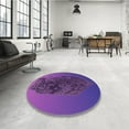 thumbnail image 4 of Ahgly Company Machine Washable Indoor Rectangle Transitional Bright Purple Area Rugs, 2' x 4', 4 of 7