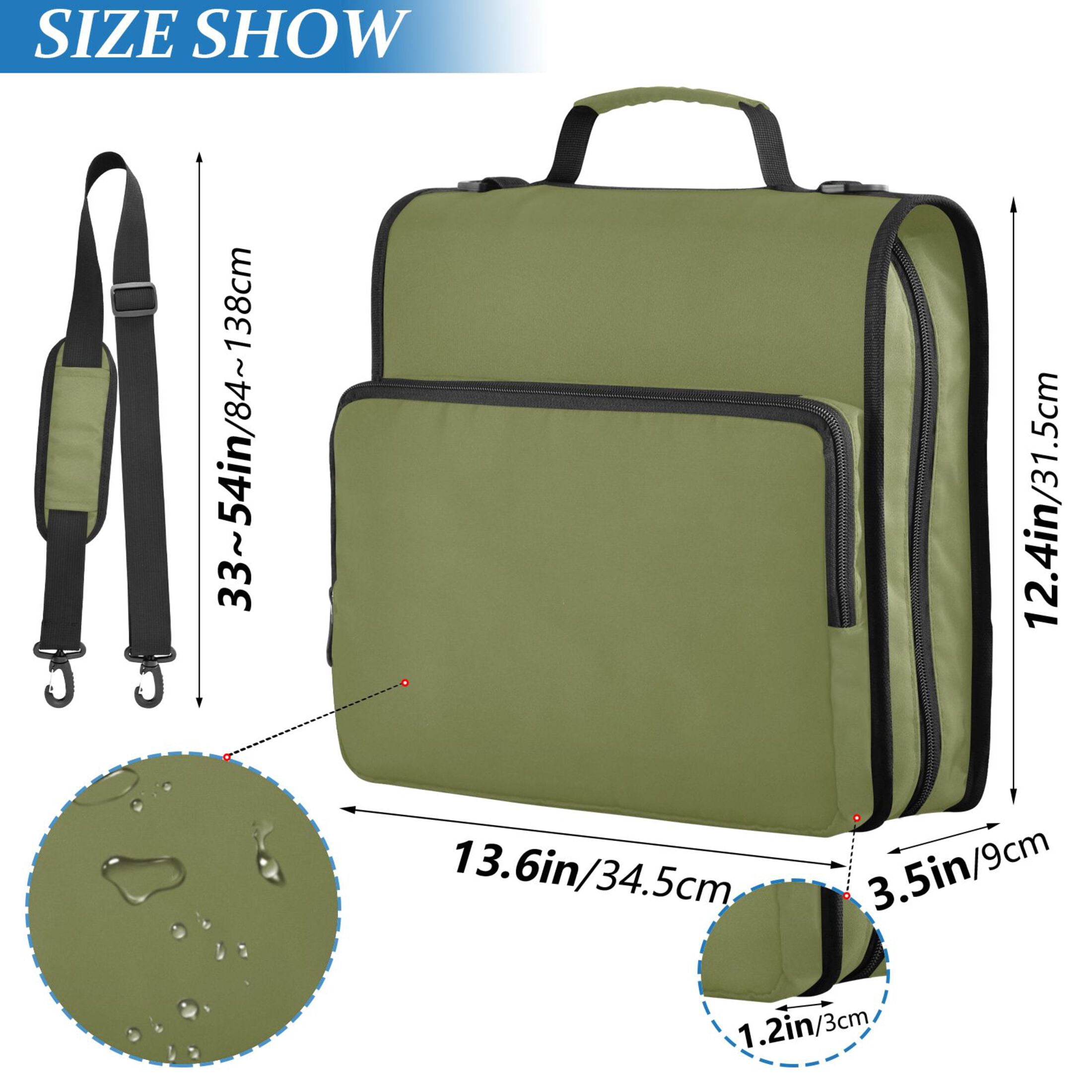 ALAZA Zipper Binder Grass Green 3 Ring Trapper Keeper File Folder Organizer Bag