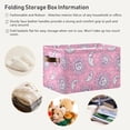 thumbnail image 6 of Coolnut Sun Moon Pink Storage Basket Foldable Storage Bin, Canvas Rectangular Storage Basket with Leather Handles for Home Closet & Office Decor Gifts, 6 of 7