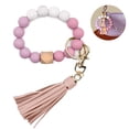 thumbnail image 1 of Dinheiro Pulsera de silicona con llavero, llavero de coche con cuentas y borla para mujeres y niñas, 1 of 8