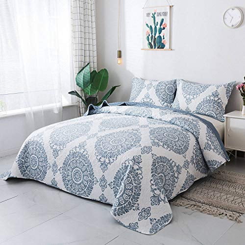 HoneiLife Quilt Set King Size Late Spring,King 3 Piece Microfiber Quilts Reversible Bedspreads Patchwork Coverlets Floral Bedding Set All Season Quilts HoneiLife Quilt Set King Size Late Spring,King 3 Piece Microfiber Quilts Reversible Bedspreads Patchwork Coverlets Floral Bedding Set All Season Quilts