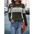 thumbnail image 6 of Women'S Sweaters Trendy Color Block Tops Long Sleeve Shirts Fall Outfits Early Fall Fashion Winter Clothing Green M, 6 of 9