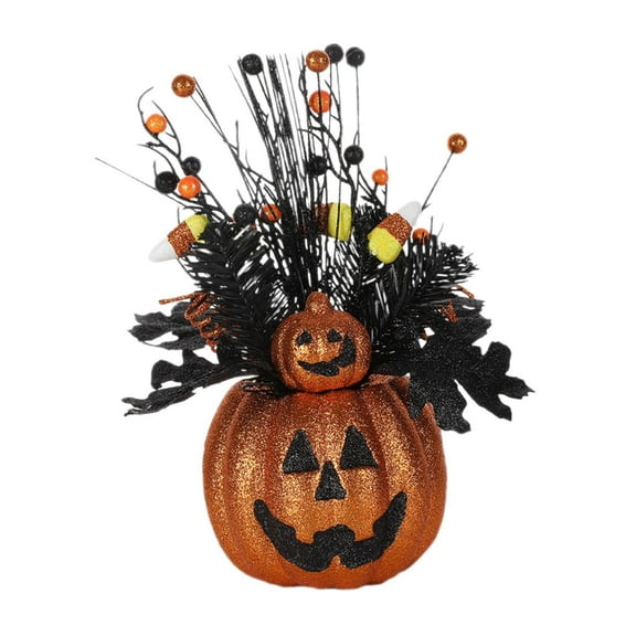 Baoblaze Halloween Figurine Pumpkin Flower Pot Statue for Fireplace Bookshelf Desktop