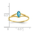 thumbnail image 3 of 14K Yellow Gold Ring Band with Stones (12) December Swiss Blue Topaz Marquise, Size 7, 3 of 5