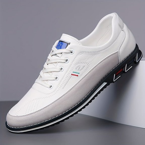 PLUS SIZE Men's Casual Skate Sneakers, Lightweight Elastic Lace Slip-On Shoes, Comfortable Non-Slip Outdoor Footwear for Walking, Travel, and Daily Wear
