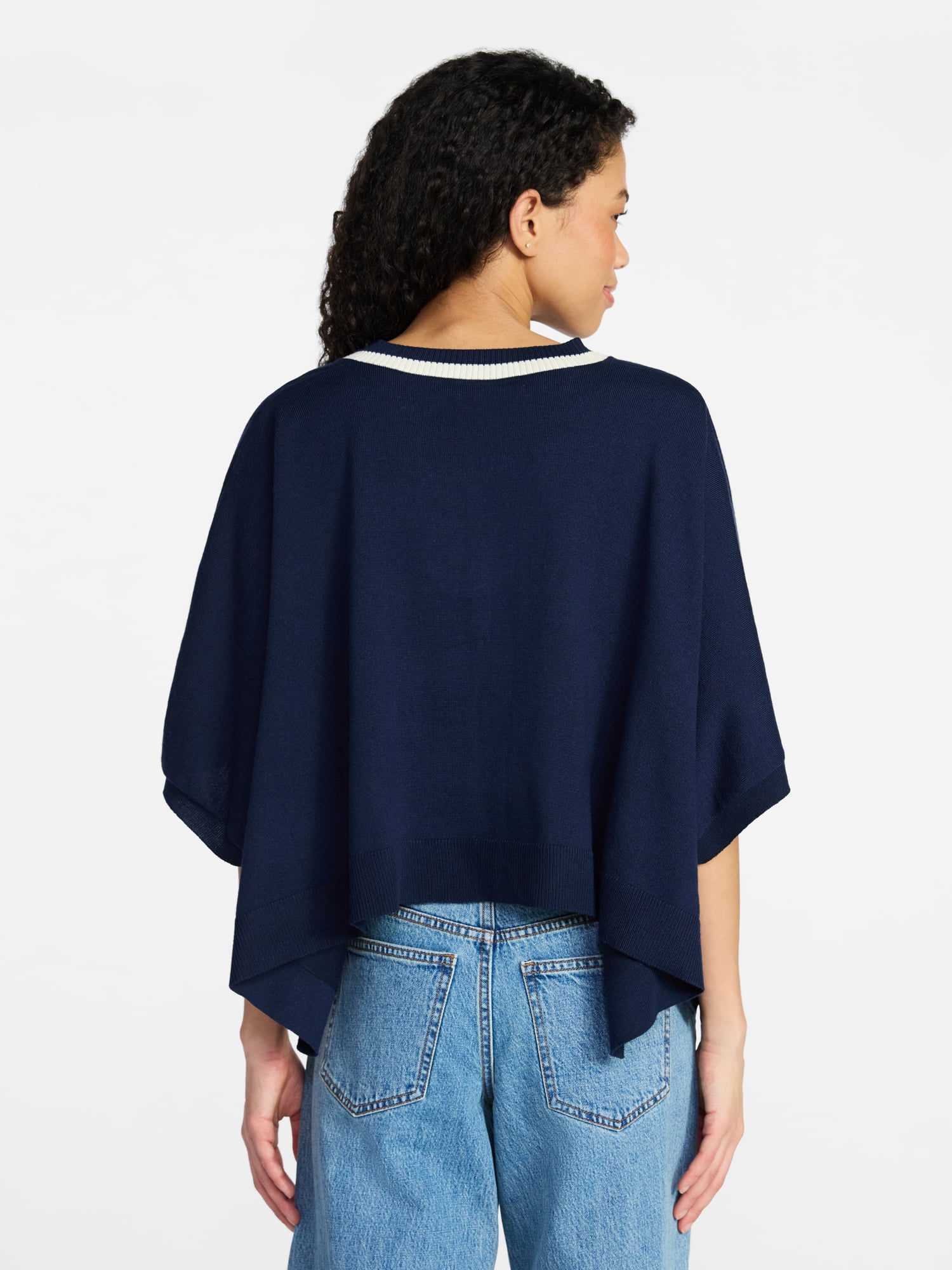 No Boundaries Varsity Cropped Sweater, Lightweight, Women's S-3XL