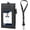 Leather - Badge Holder With Lanyard, variant on Badge Holder with Retractable Lanyard, PU Leather ID Badge Card Holder with 1 ID Window, 4 Card Slots, 1 Side Zipper Pocket, and Adjustable Neck Strap
