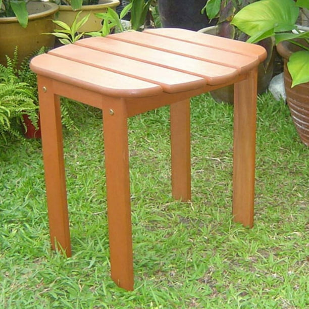 Linon Adirondack Solid Acacia Wood End Table, 18" Tall, Acorn Finish