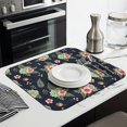 thumbnail image 3 of Pioneer Flower Floral Print Pattern Kitchen Dish Drying Mat 1 Pack, Ultra Absorbent Microfiber Drainer Mat, 16"x18", 3 of 6