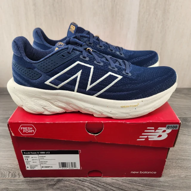 New Balance x 1080 v13 Size 13 Mens Blue White Running Athletic Casual Shoes