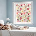 thumbnail image 4 of Spring Tulip Window Privacy Film, Summer Floral Botanical Elegant Static Cling UV Sun Blocking Tint Film Heat Control Windows Films for Bedroom Bathroom, Window Stickers 17.7"x39.3", 4 of 8