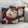 thumbnail image 3 of PHYHOO  Snowman Christmas Red Throw Pillow Cover, Winter Holiday Cushion Case Decoration for Sofa Couch, 3 of 5