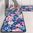 thumbnail image 2 of Kitchen Rugs Sets Of 2,Pioneer Flower Floral Print Pattern Anti Fatigue Kitchen Mat Rugs Non Slip Washable,Decorative Kitchen Floor Mats for Kitchen,Sink,Laundry,17"x47"+17"x47", 2 of 5