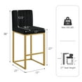 thumbnail image 3 of 27 Inch Bar Stool, Velvet Counter Height Bar Stools, Set of 4 Bar Chairs with Back and Metal Legs, Kitchen Island Counter Stools for Pub, Dinning Room, Cafes, 3 of 8