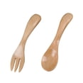 thumbnail image 5 of HEALEEP 2Pcs Wooden Hot Water Compatible Easily Washable Khaki 11.8*0.39*0.39in Toddler Cutlery, 5 of 8