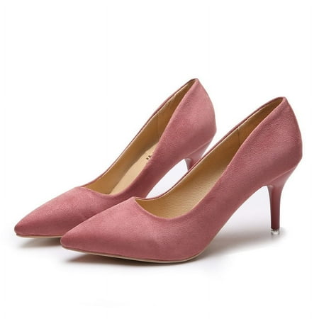 

Lhked Women s Formal Comfort Leisure Office Solid Color Pointed High Heels Party Dress Shoes 5.5