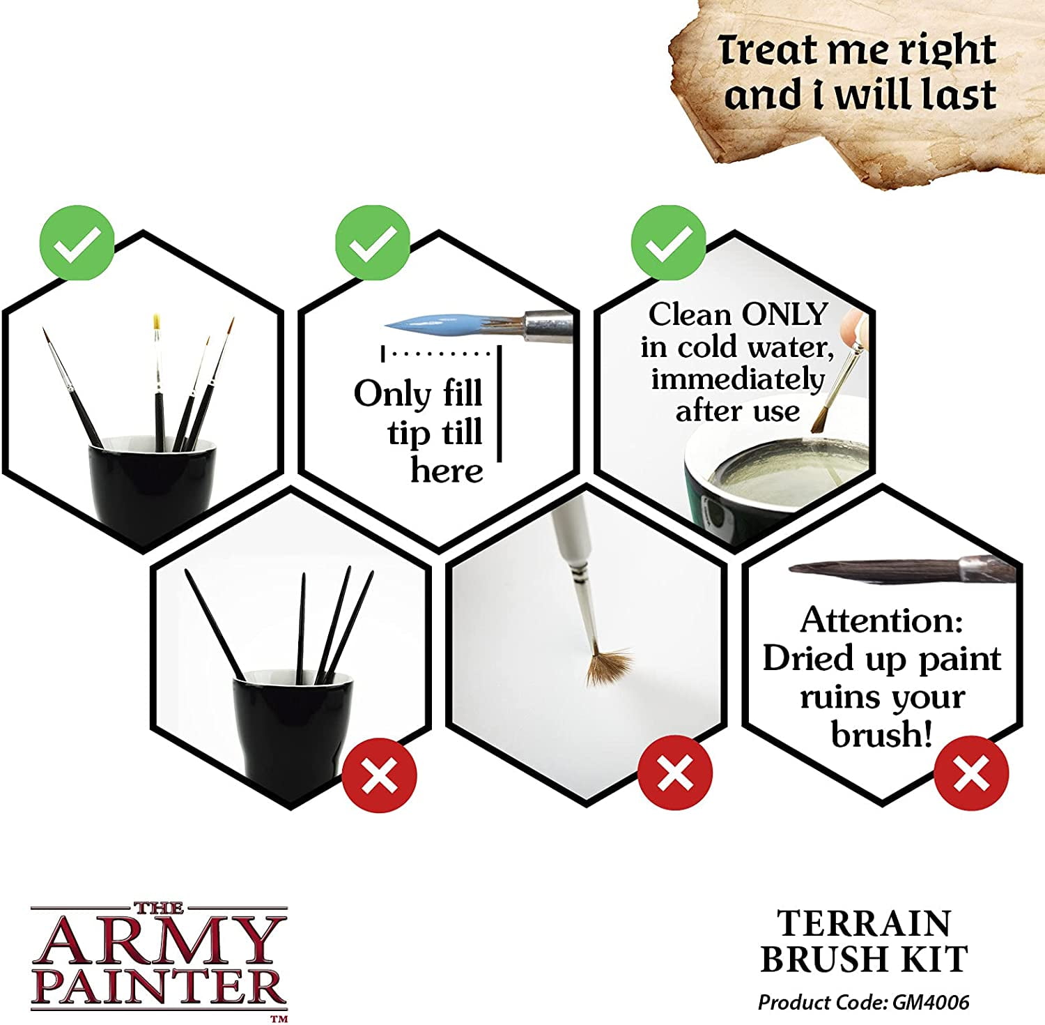 Army Painter, The Gamemaster Terrain Brush Kit New