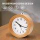 thumbnail image 3 of Reloj despertador analógico, reloj despertador de madera con repetición, reloj de mesa retro con luz nocturna, reloj despertador sin radiación Feliz Sencillez, 3 of 5