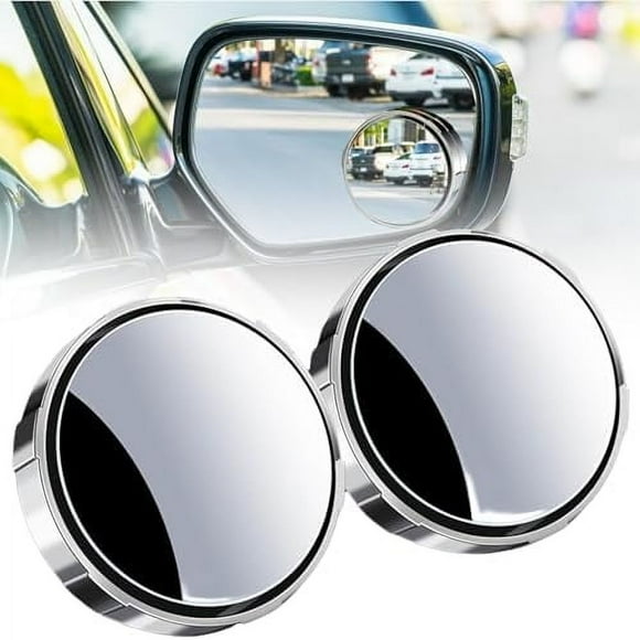 Suction Cup Car Convex Blind Spot Mirror,2024 New Blind Spot Mirror,360 Rotation Adjustable Side View Mirror Blindspot for All Types of Vehicles (2pcs Silver) 2pcs Silver