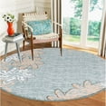thumbnail image 2 of MDA Home Glamour Teal/Cream/Brown Polypropylene Area Rug - 5'2" Round, 2 of 3